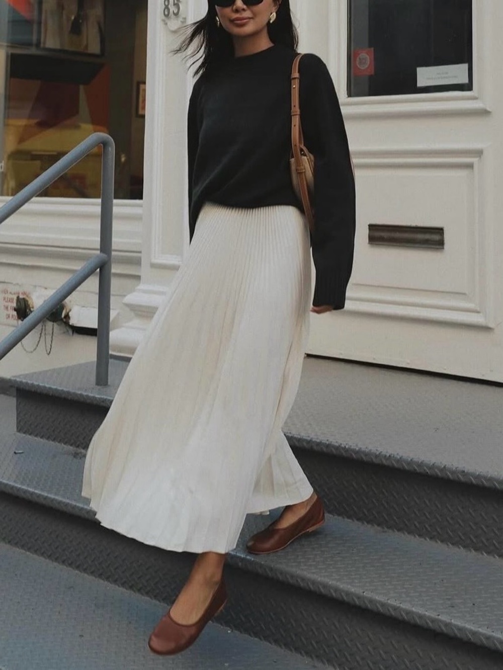 NWOT Jenni Kayne Pleated Midi Skirt Ivory Minimalist Capsule Wardrobe Spring M - Picture 5 of 9